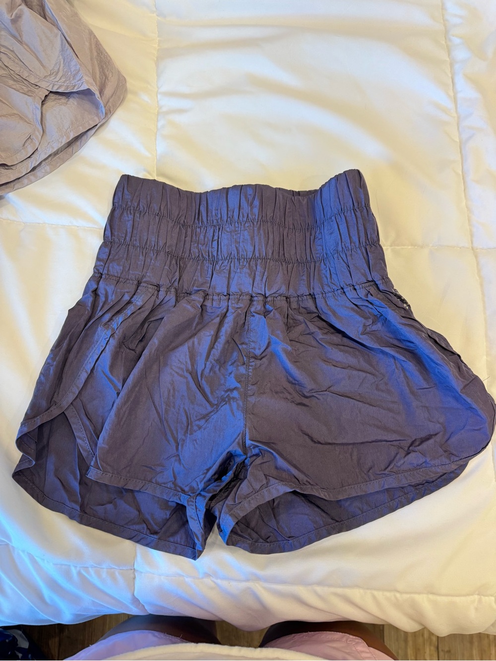 FP movement Women's High-Waist Purple Smocked Shorts
